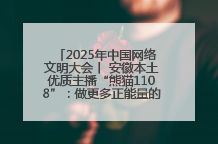 2025年中国网络文明大会丨 安徽本土优质主播“熊猫1108”：做更多正能量的事情 带给大家快乐