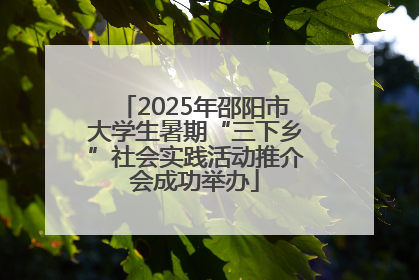 2025年邵阳市大学生暑期“三下乡”社会实践活动推介会成功举办