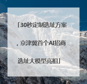 30秒定制选址方案，京津冀首个AI招商选址大模型亮相