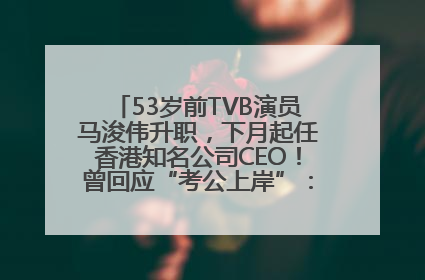 53岁前TVB演员马浚伟升职，下月起任香港知名公司CEO！曾回应“考公上岸”：真不是公务员