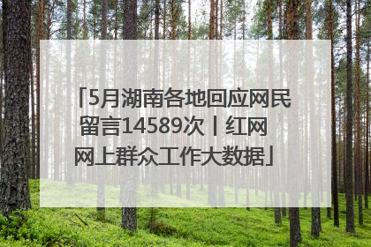 5月湖南各地回应网民留言14589次丨红网网上群众工作大数据