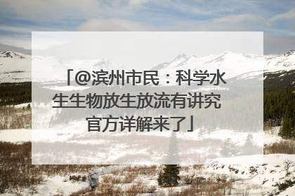 @滨州市民：科学水生生物放生放流有讲究 官方详解来了