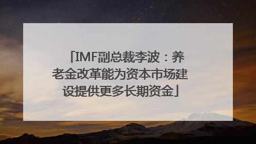 IMF副总裁李波：养老金改革能为资本市场建设提供更多长期资金